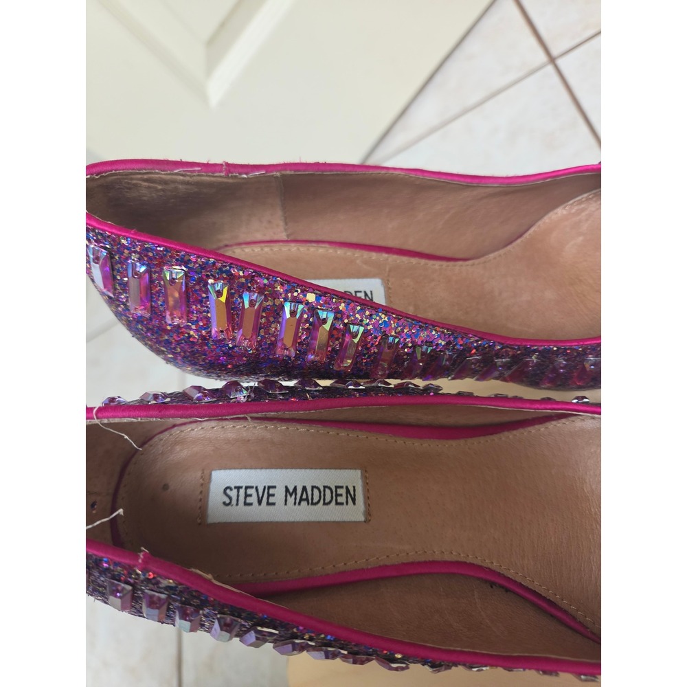 Steve Madden Galaxxie Pink Purple Glitter Crystal Embellished Stiletto 9.5M - Picture 2 of 5